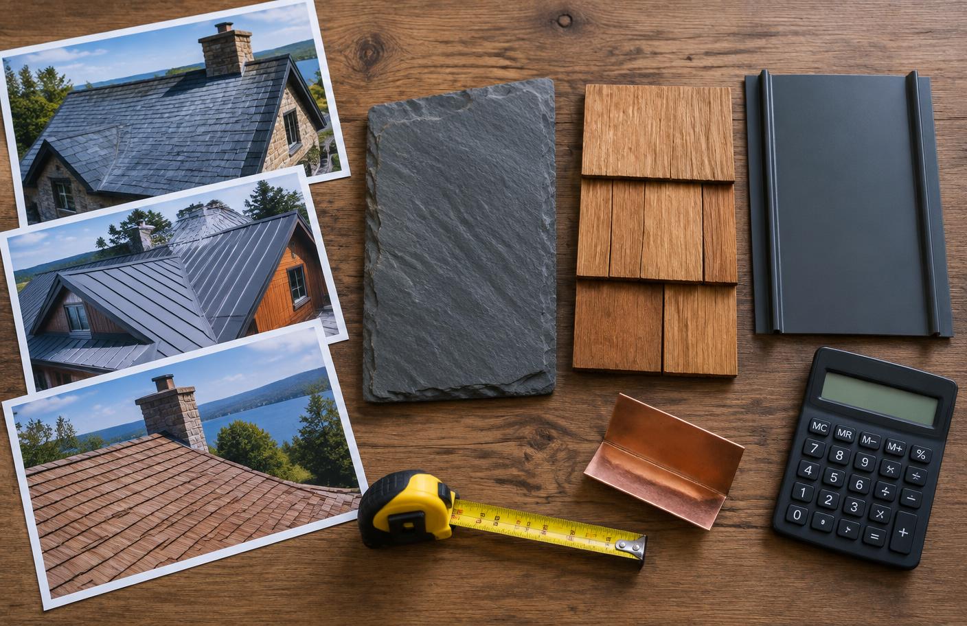 Roof material samples ready for a roof fix plan